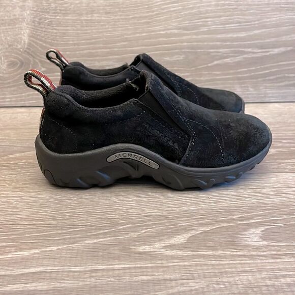 Merrell Jungle Moc Little Boys Size 12.5 Black Suede Slip On Shoe - Picture 1 of 9